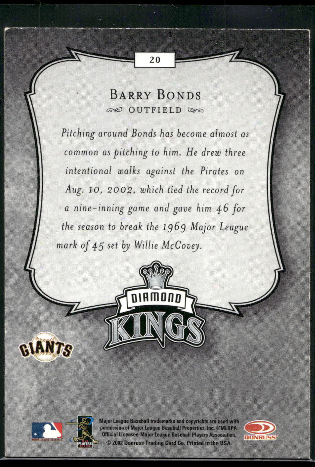 2003 Donruss #20 Barry Bonds