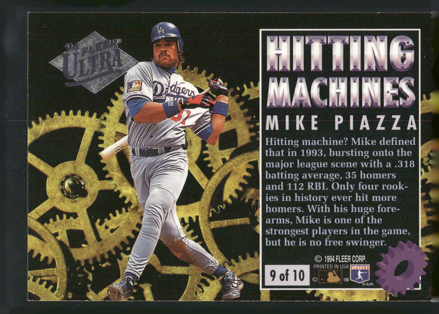 1994 Ultra #9 Mike Piazza Hitting Machines