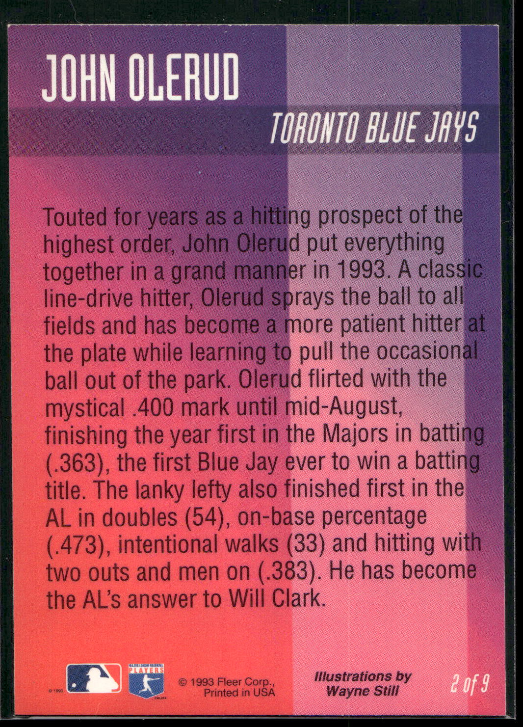 1994 Fleer #2 John Olerud Pro-Visions