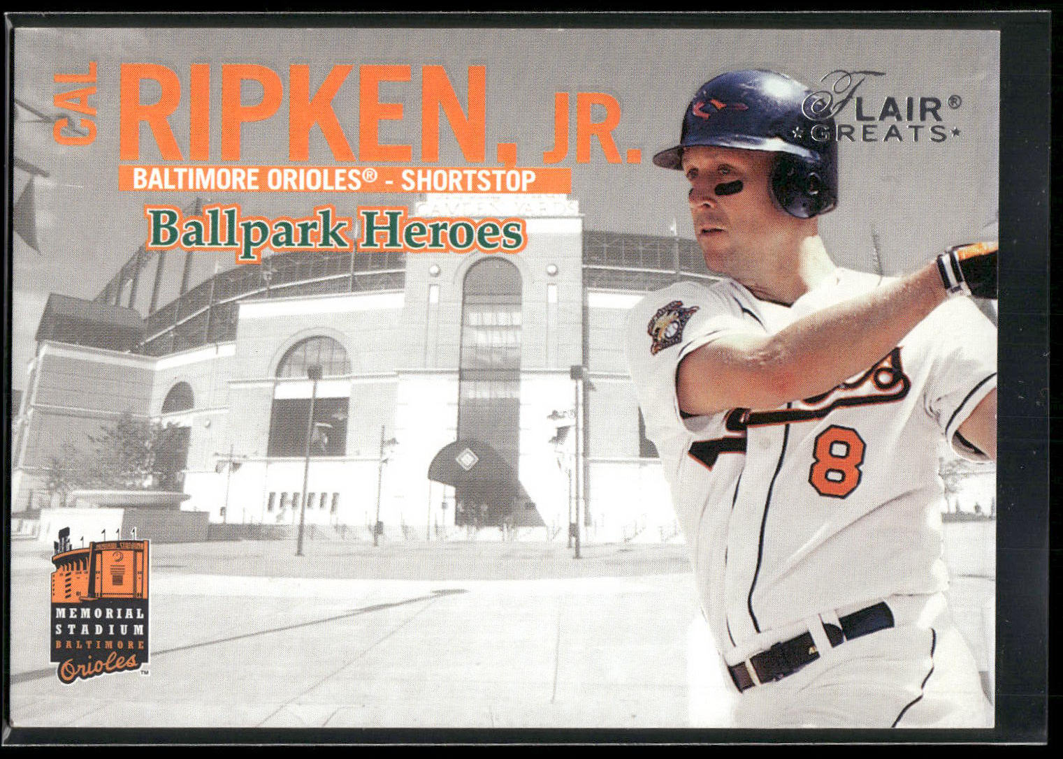 2003 Flair Greats #8 BH Cal Ripken Jr. Ballpark Heroes