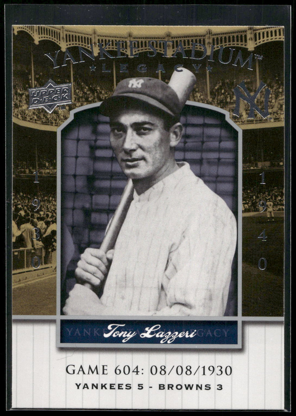 2008 Upper Deck Yankee Stadium Legacy #604 Tony Lazzeri
