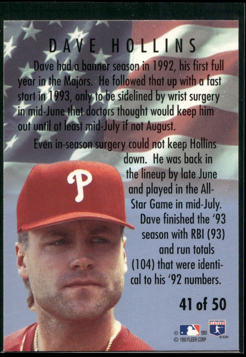 1994 Fleer #41 Dave Hollins All-Stars