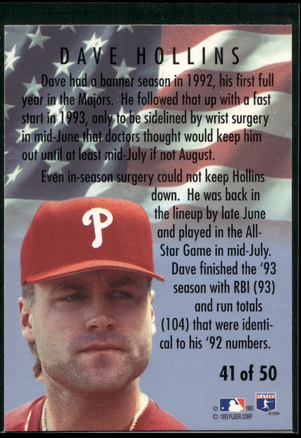 1994 Fleer #41 Dave Hollins All-Stars