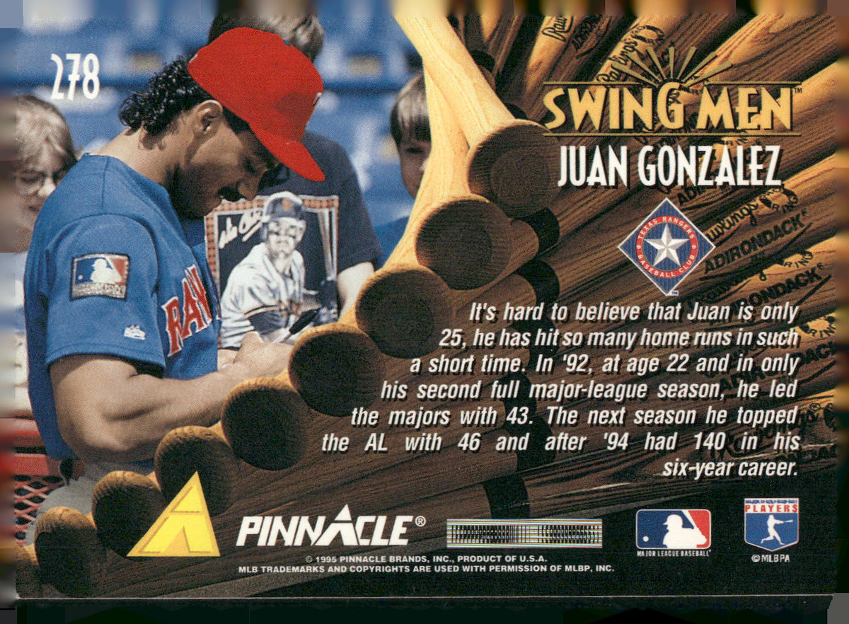 1995 Pinnacle #278 Juan Gonzalez
