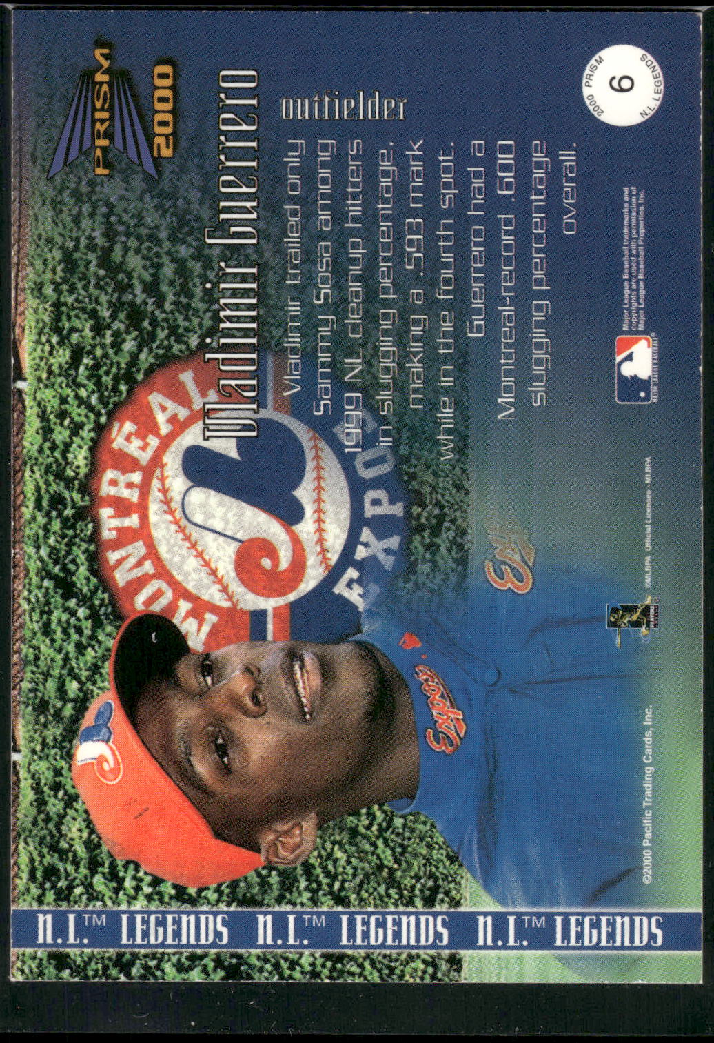 2000 Pacific Prism #6 Vladimir Guerrero NL Legends