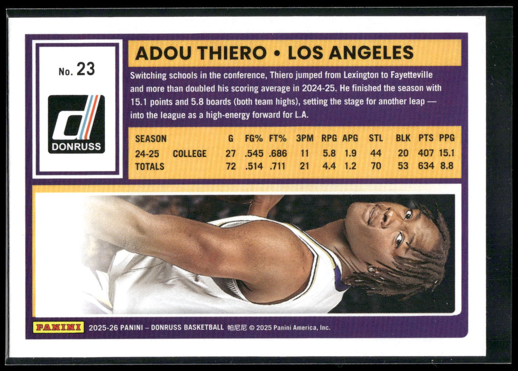 2025-26 Donruss #23 Adou Thiero