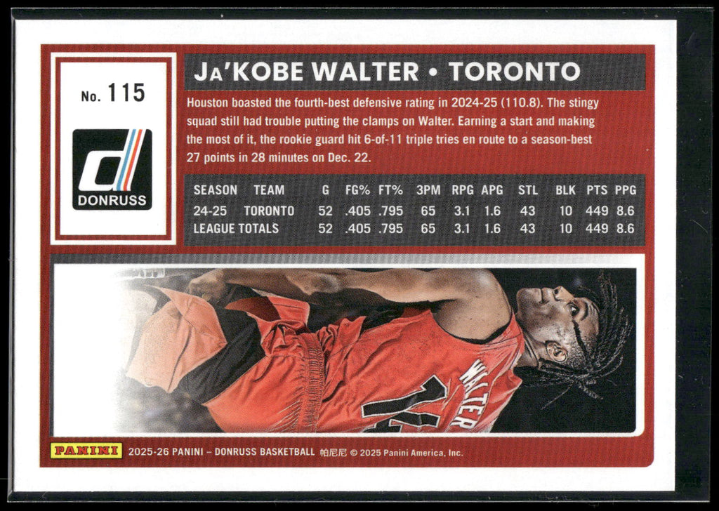 2025-26 Donruss #115 Ja'Kobe Walter