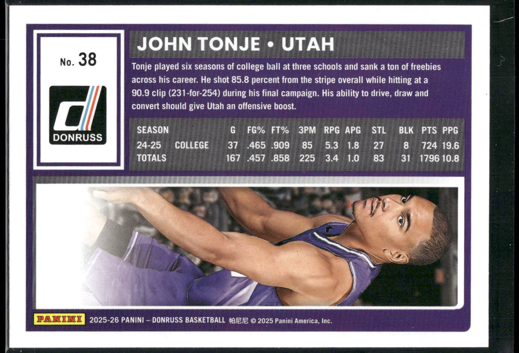 2025-26 Donruss #38 John Tonje