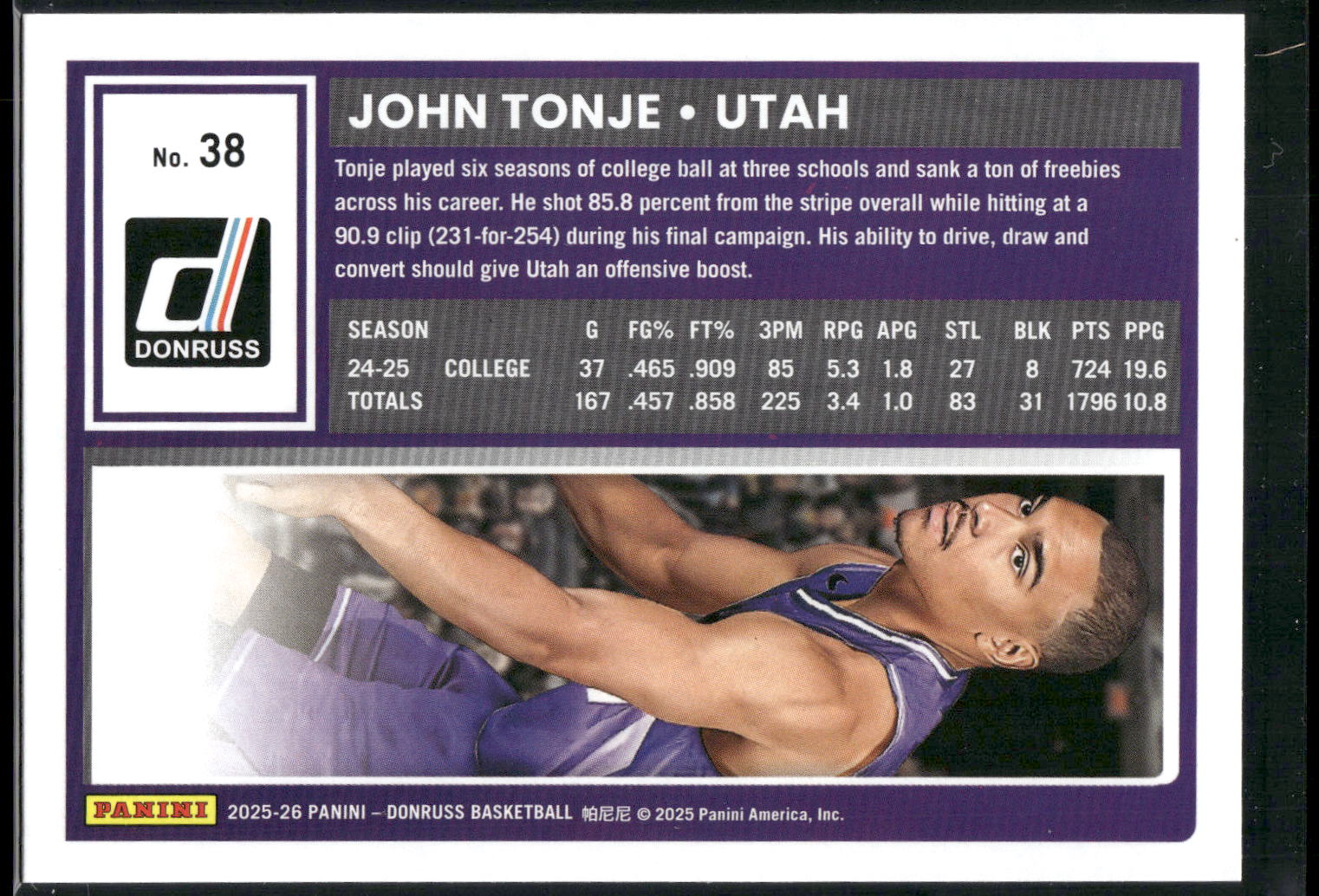 2025-26 Donruss #38 John Tonje