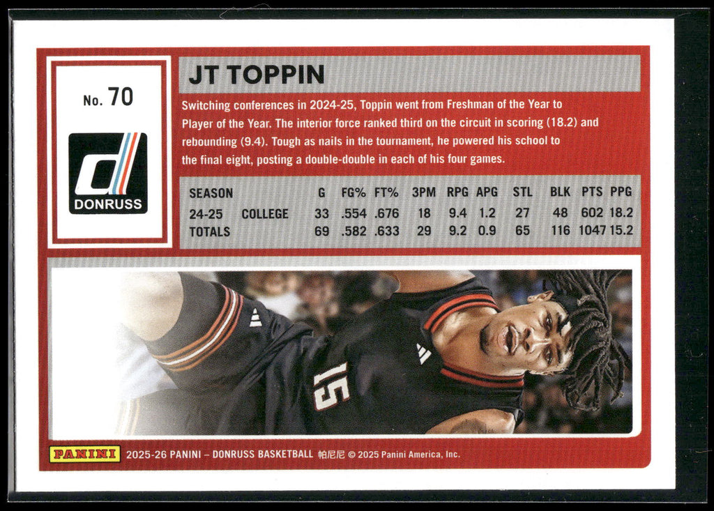 2025-26 Donruss #70 JT Toppin