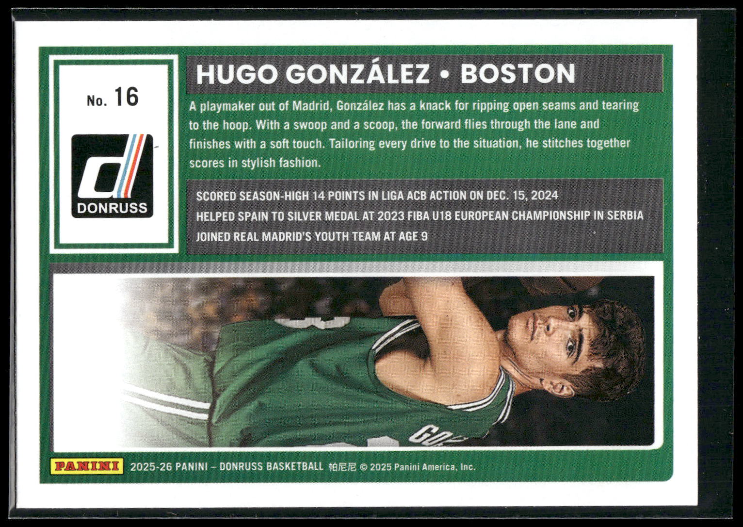 2025-26 Donruss #16 Hugo Gonzalez