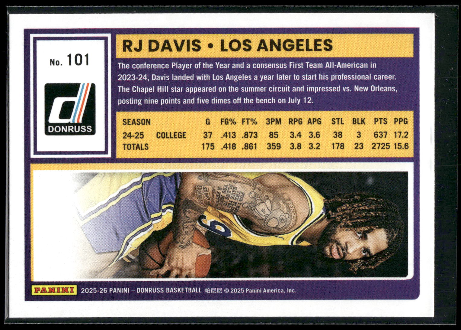 2025-26 Donruss #101 RJ Davis