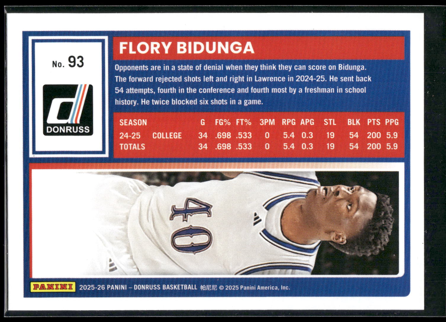 2025-26 Donruss #93 Flory Bidunga