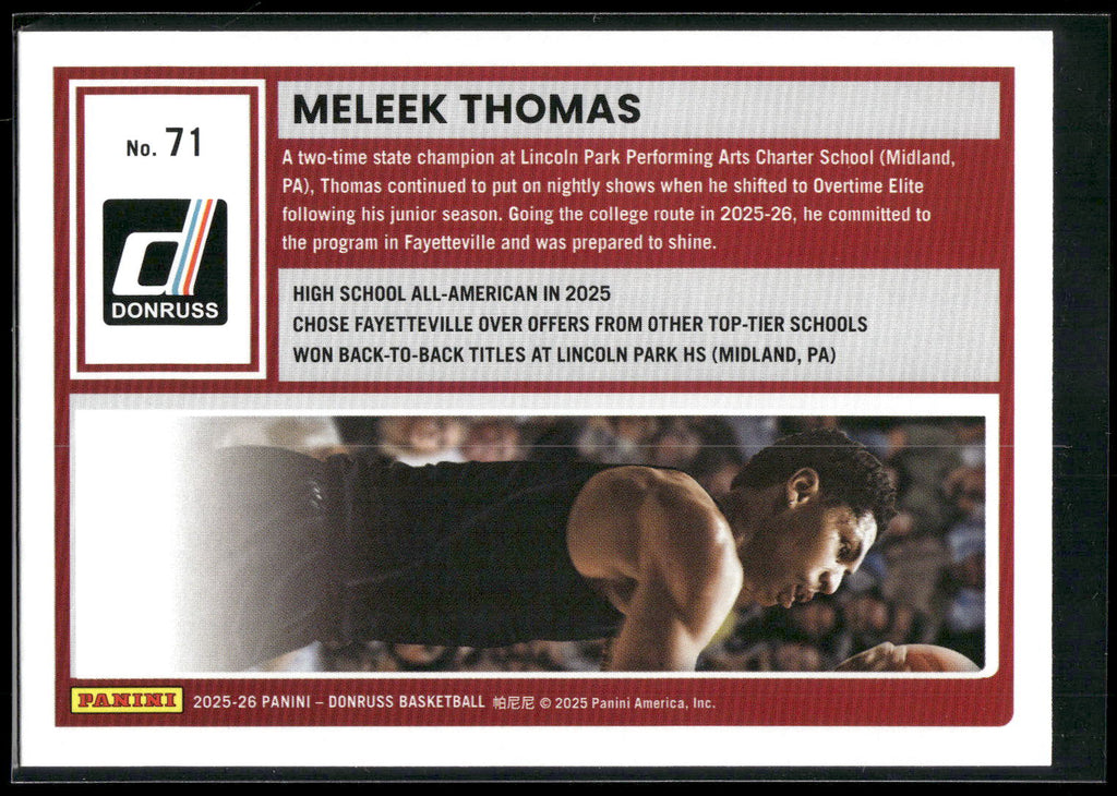 2025-26 Donruss #71 Meleek Thomas