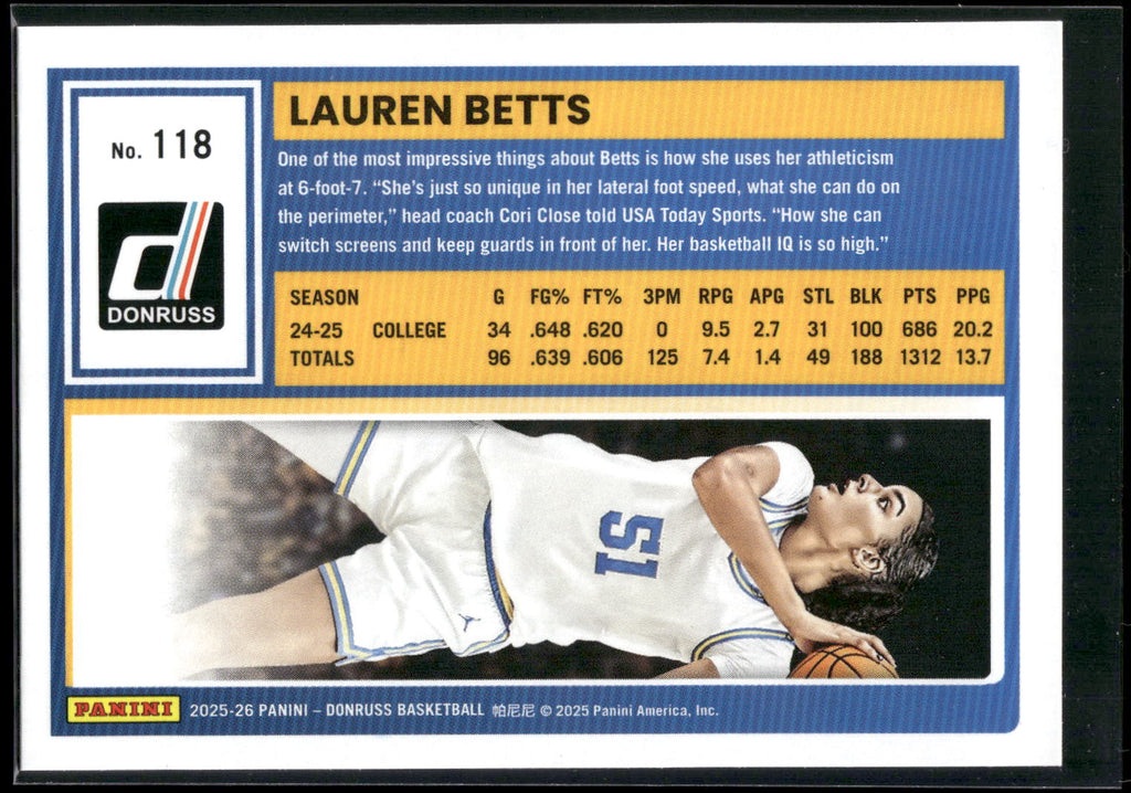 2025-26 Donruss #118 Lauren Betts