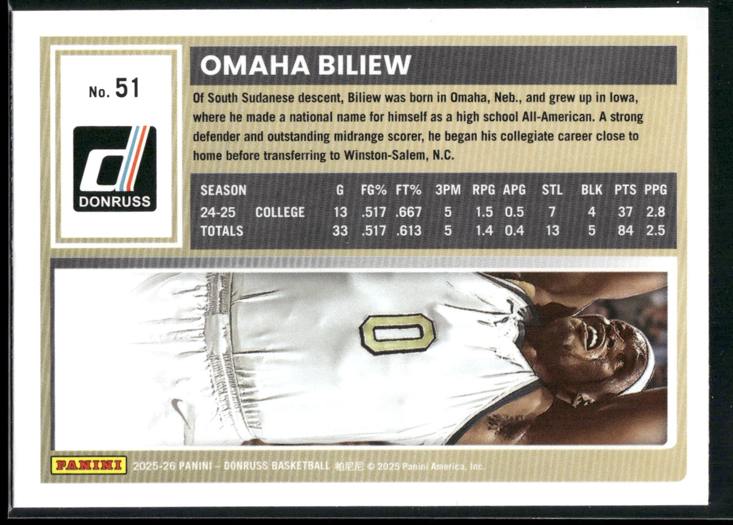2025-26 Donruss #51 Omaha Biliew