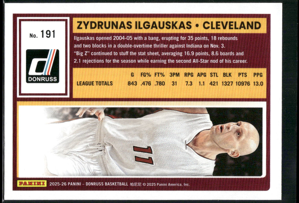 2025-26 Donruss #191 Zydrunas Ilgauskas
