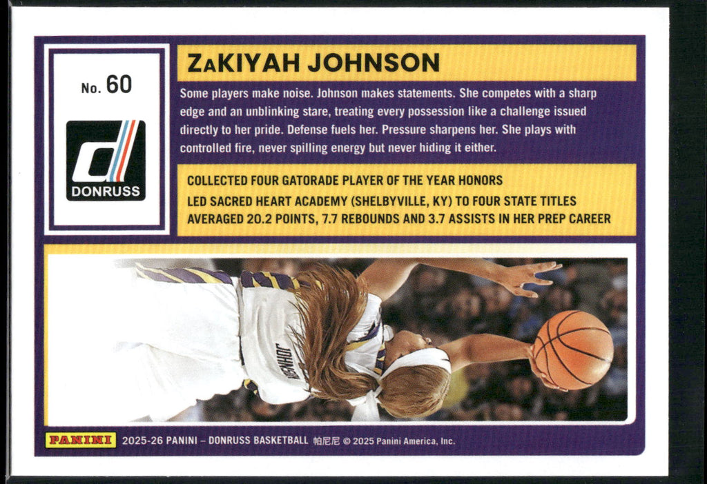 2025-26 Donruss #60 ZaKiyah Johnson