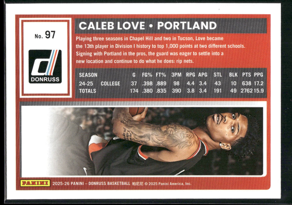 2025-26 Donruss #97 Caleb Love