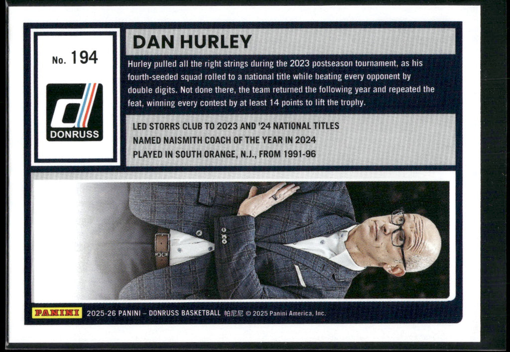 2025-26 Donruss #194 Dan Hurley