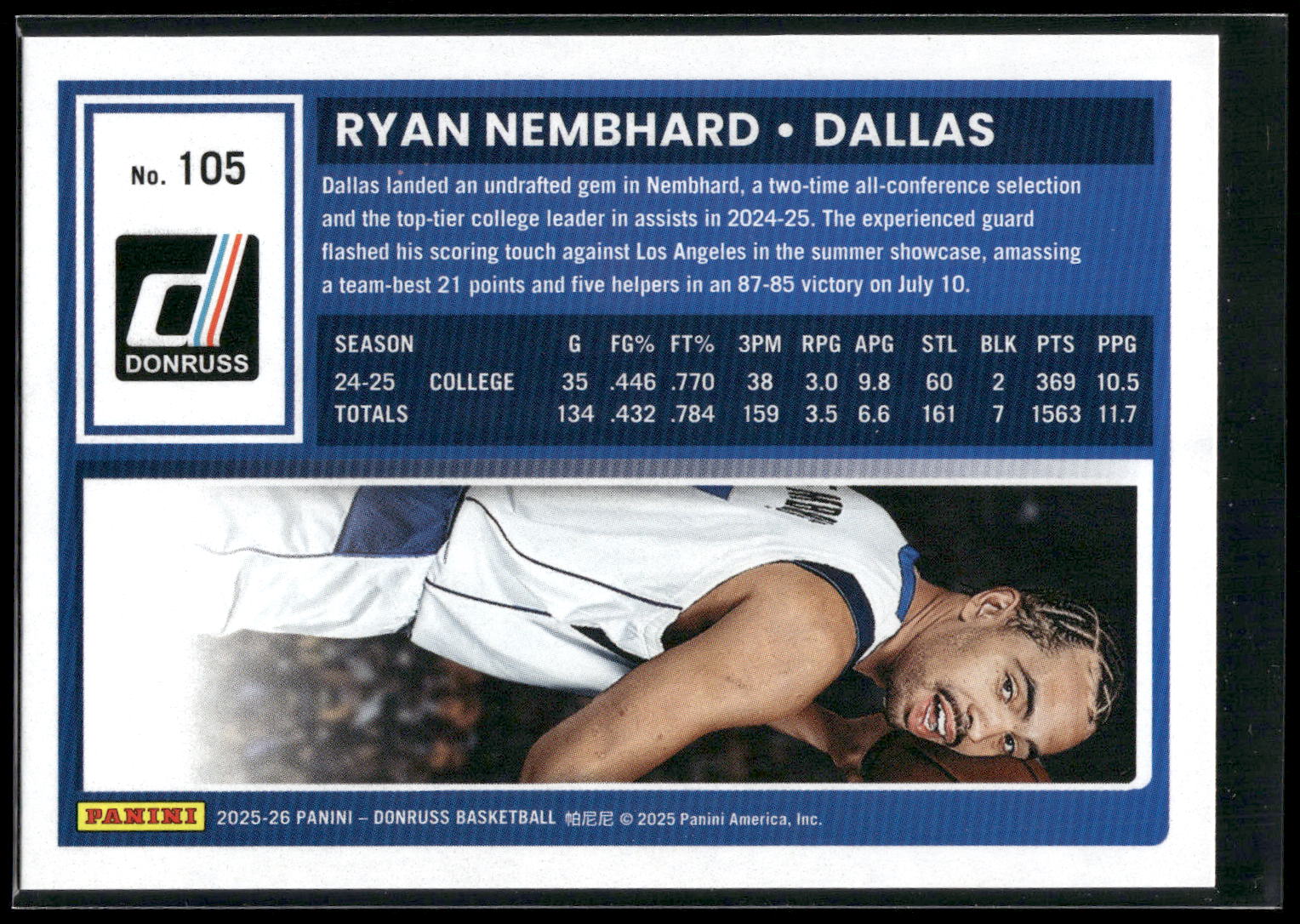 2025-26 Donruss #105 Ryan Nembhard