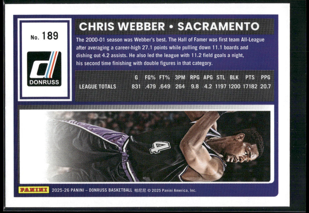 2025-26 Donruss #189 Chris Webber