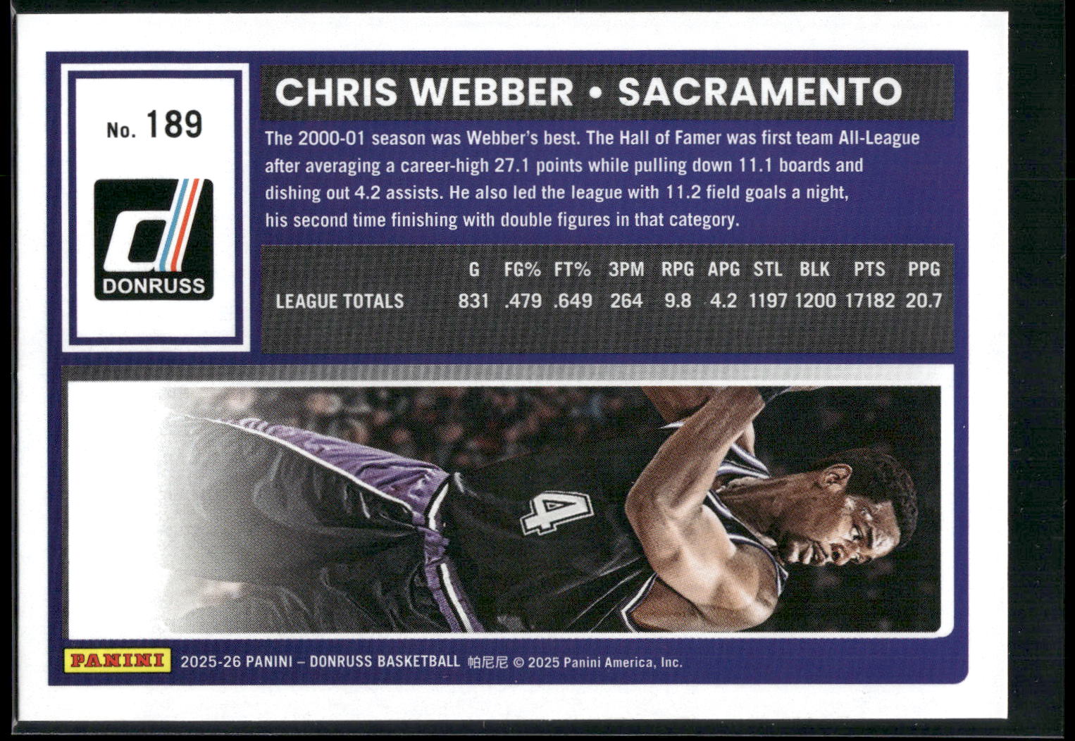 2025-26 Donruss #189 Chris Webber