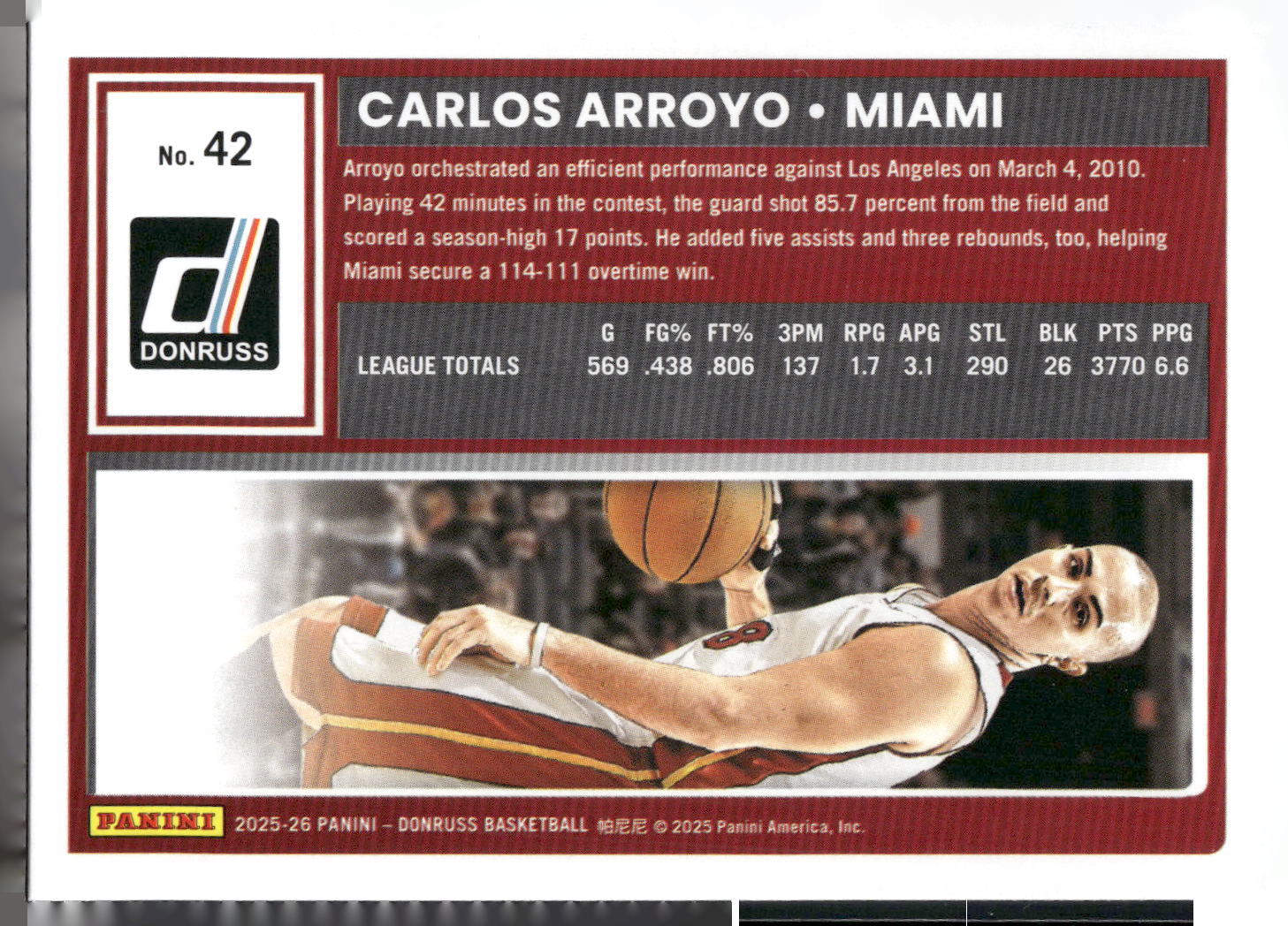 2025-26 Donruss #42 Carlos Arroyo