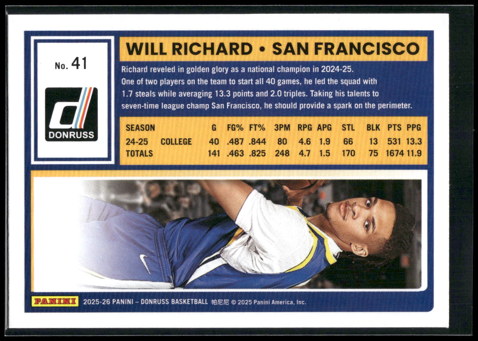 2025-26 Donruss #41 Will Richard