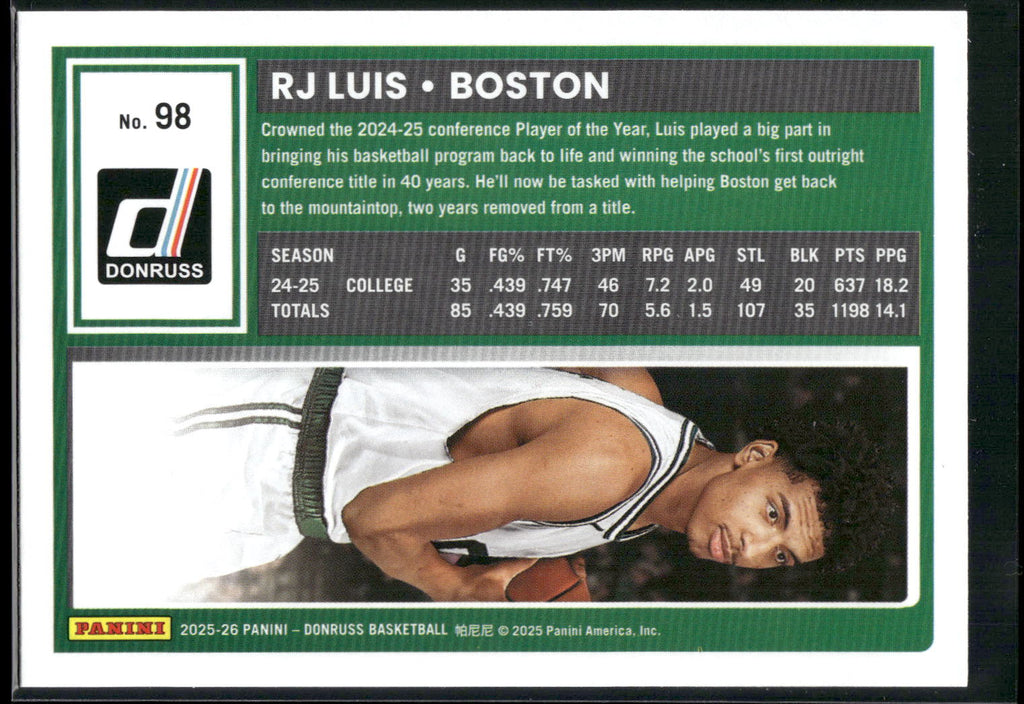 2025-26 Donruss #98 RJ Luis