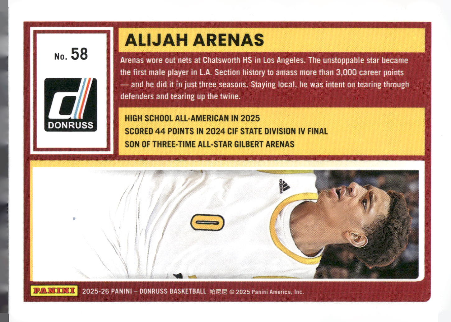 2025-26 Donruss #58 Alijah Arenas