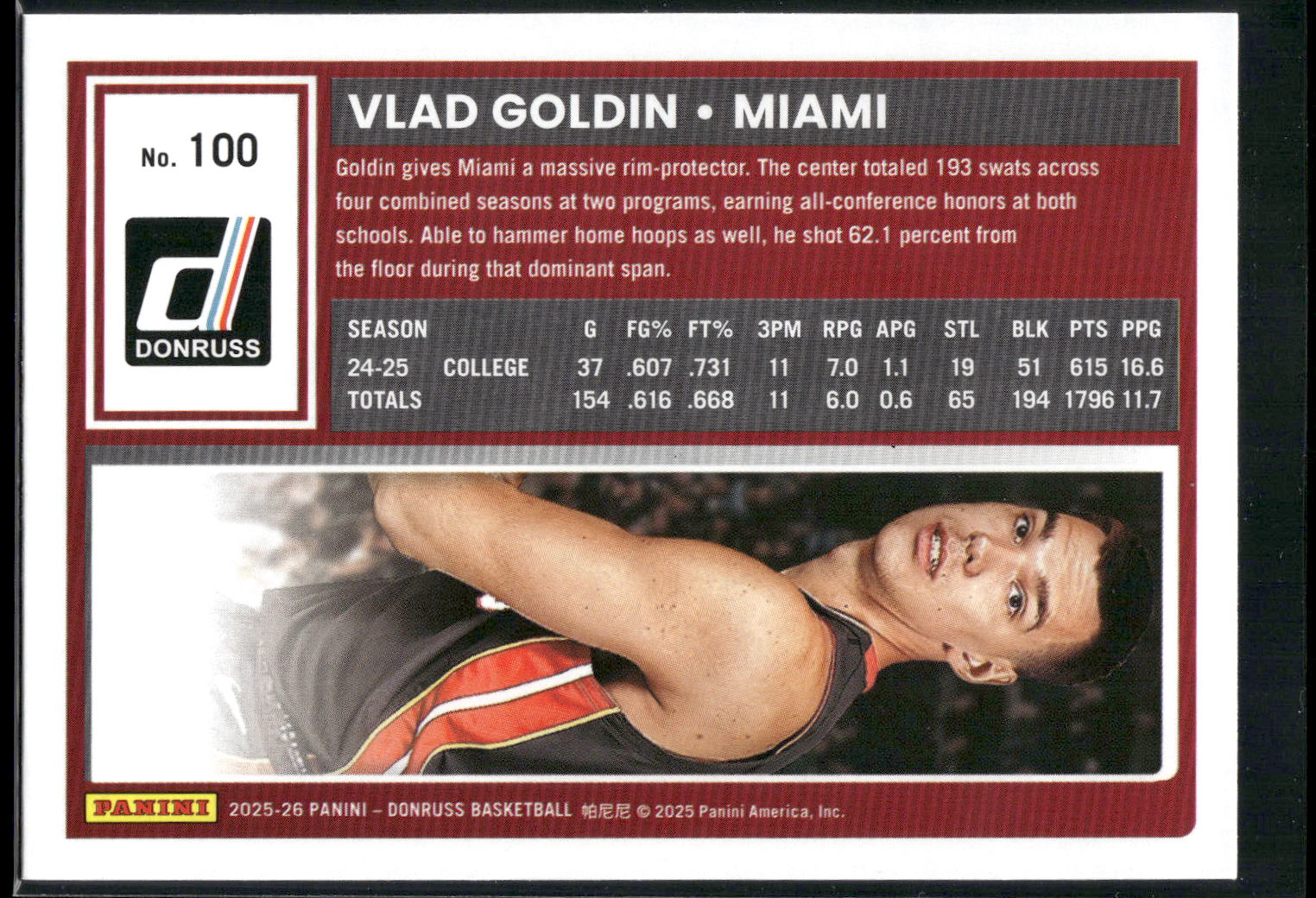 2025-26 Donruss #100 Vlad Goldin