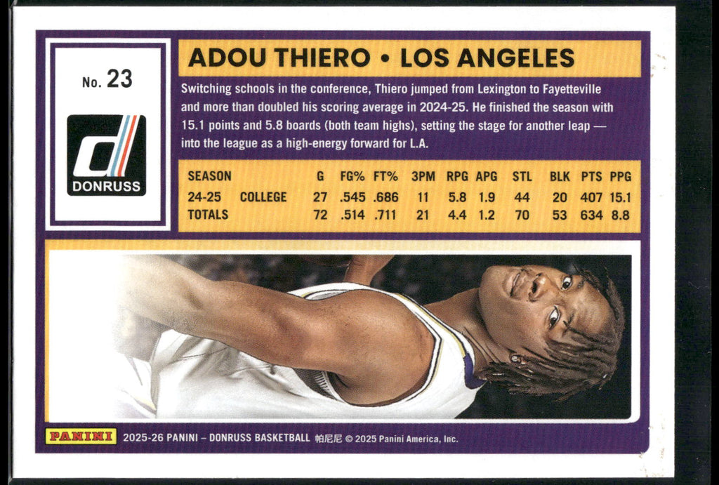 2025-26 Donruss #23 Adou Thiero