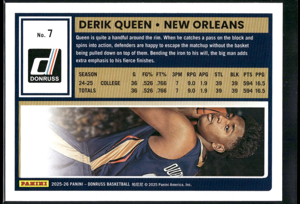 2025-26 Donruss #7 Derik Queen
