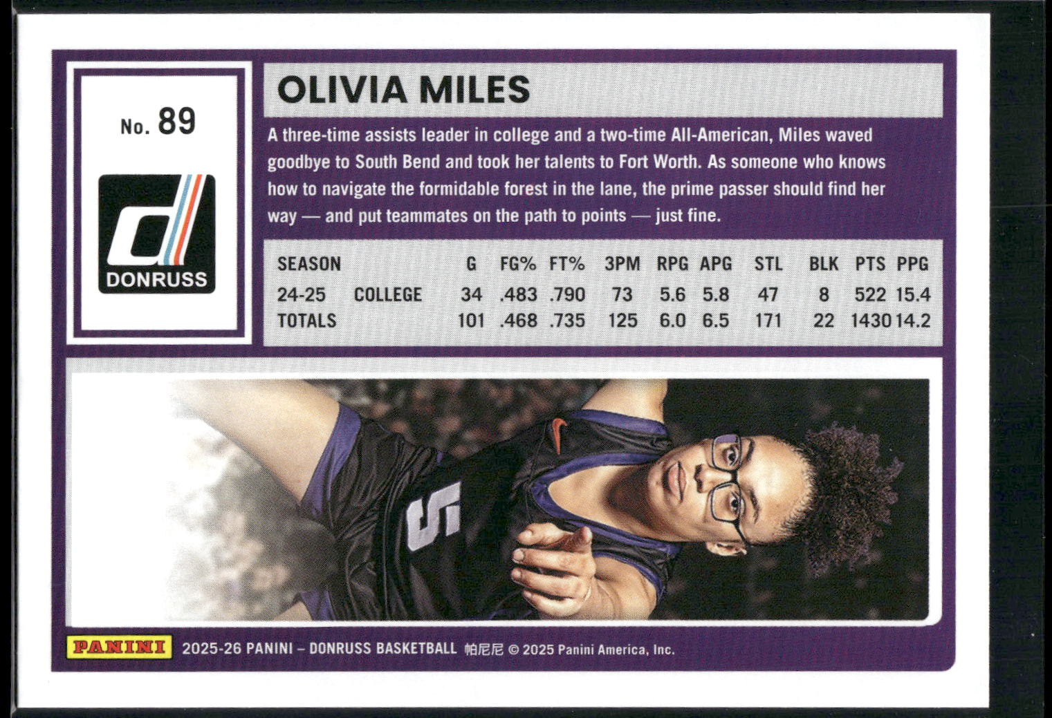 2025-26 Donruss #89 Olivia Miles