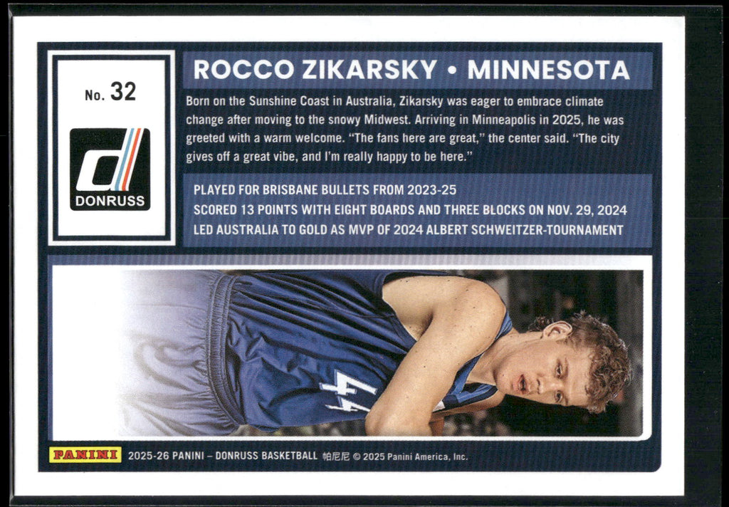 2025-26 Donruss #32 Rocco Zikarsky