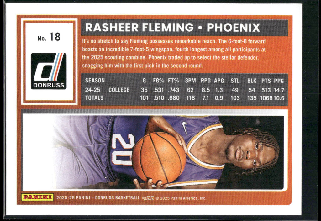 2025-26 Donruss #18 Rasheer Fleming