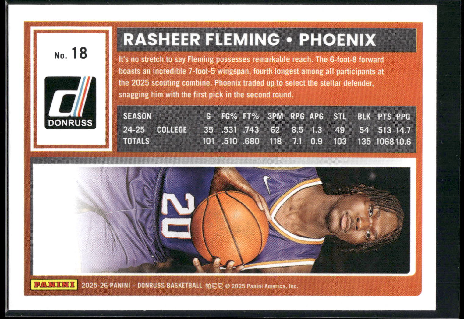2025-26 Donruss #18 Rasheer Fleming