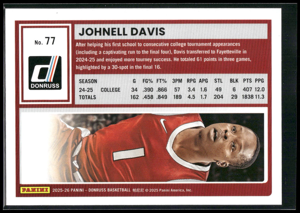 2025-26 Donruss #77 Johnell Davis