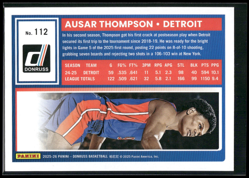 2025-26 Donruss #112 Ausar Thompson