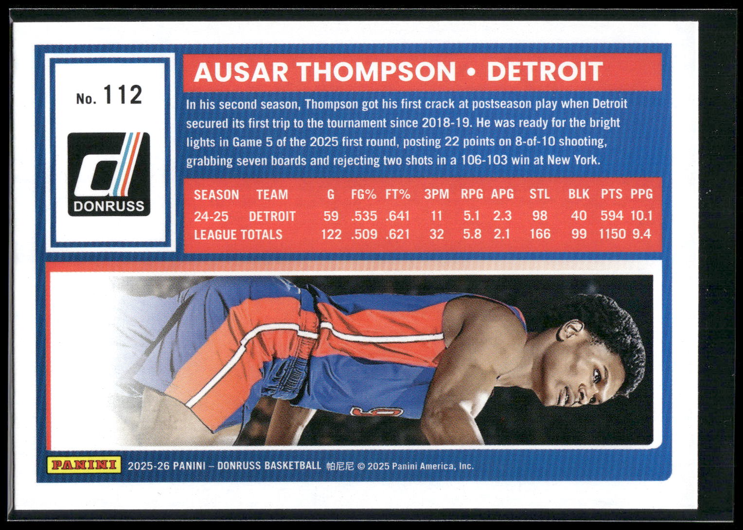 2025-26 Donruss #112 Ausar Thompson