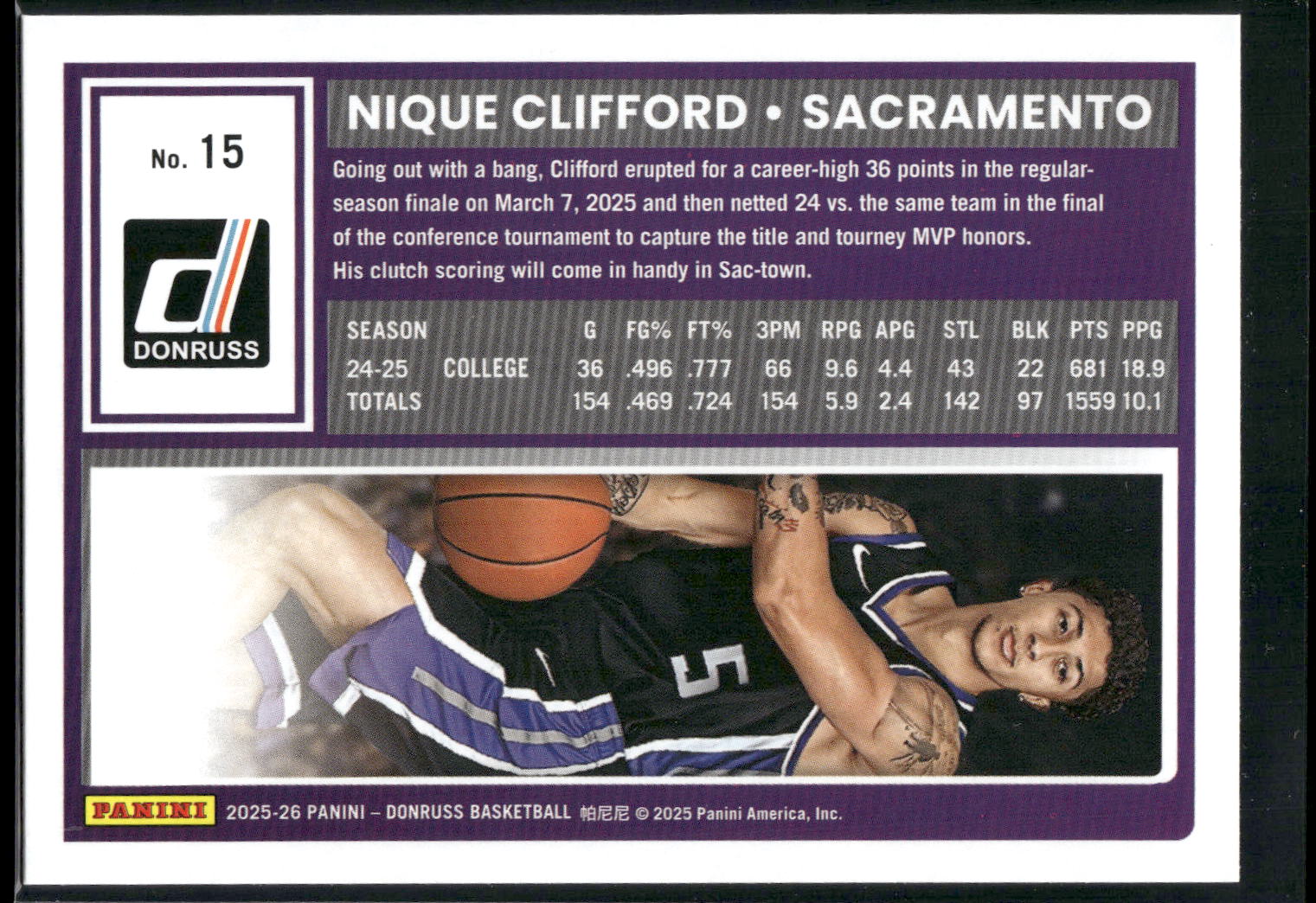 2025-26 Donruss #15 Nique Clifford