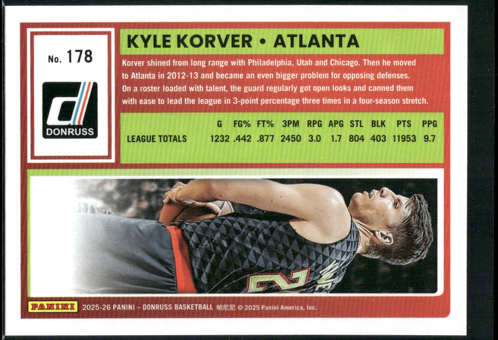 2025-26 Donruss #178 Kyle Korver
