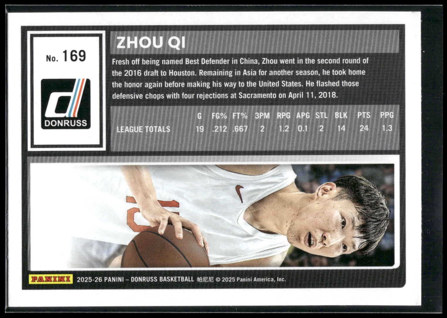 2025-26 Donruss #169 Zhou Qi