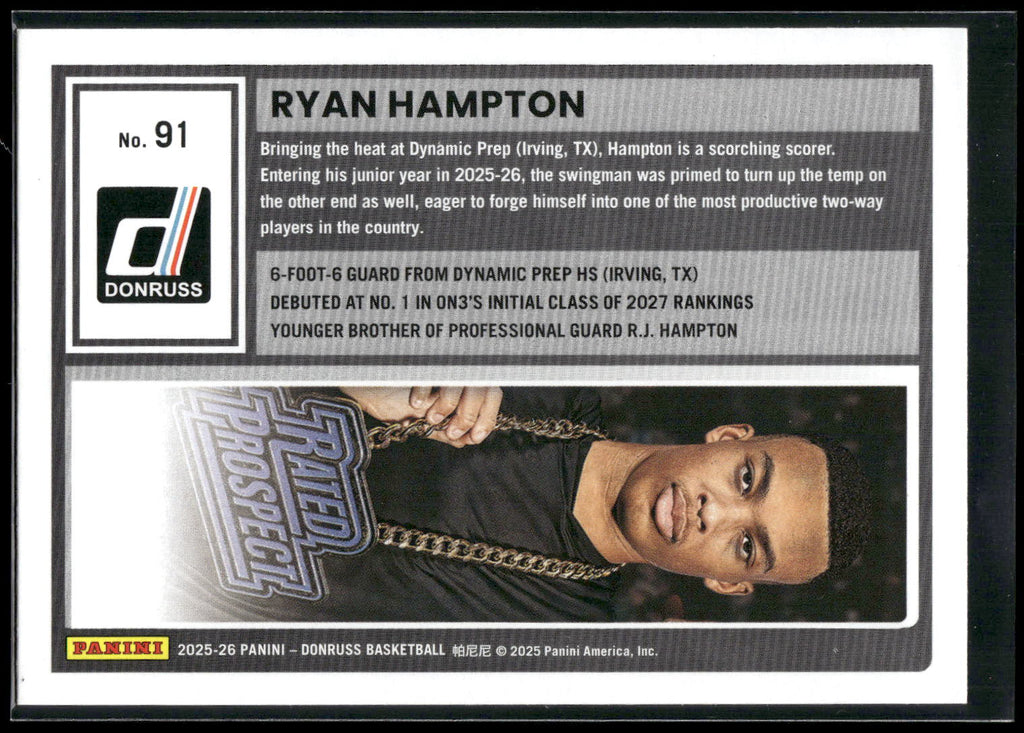 2025-26 Donruss #91 Ryan Hampton