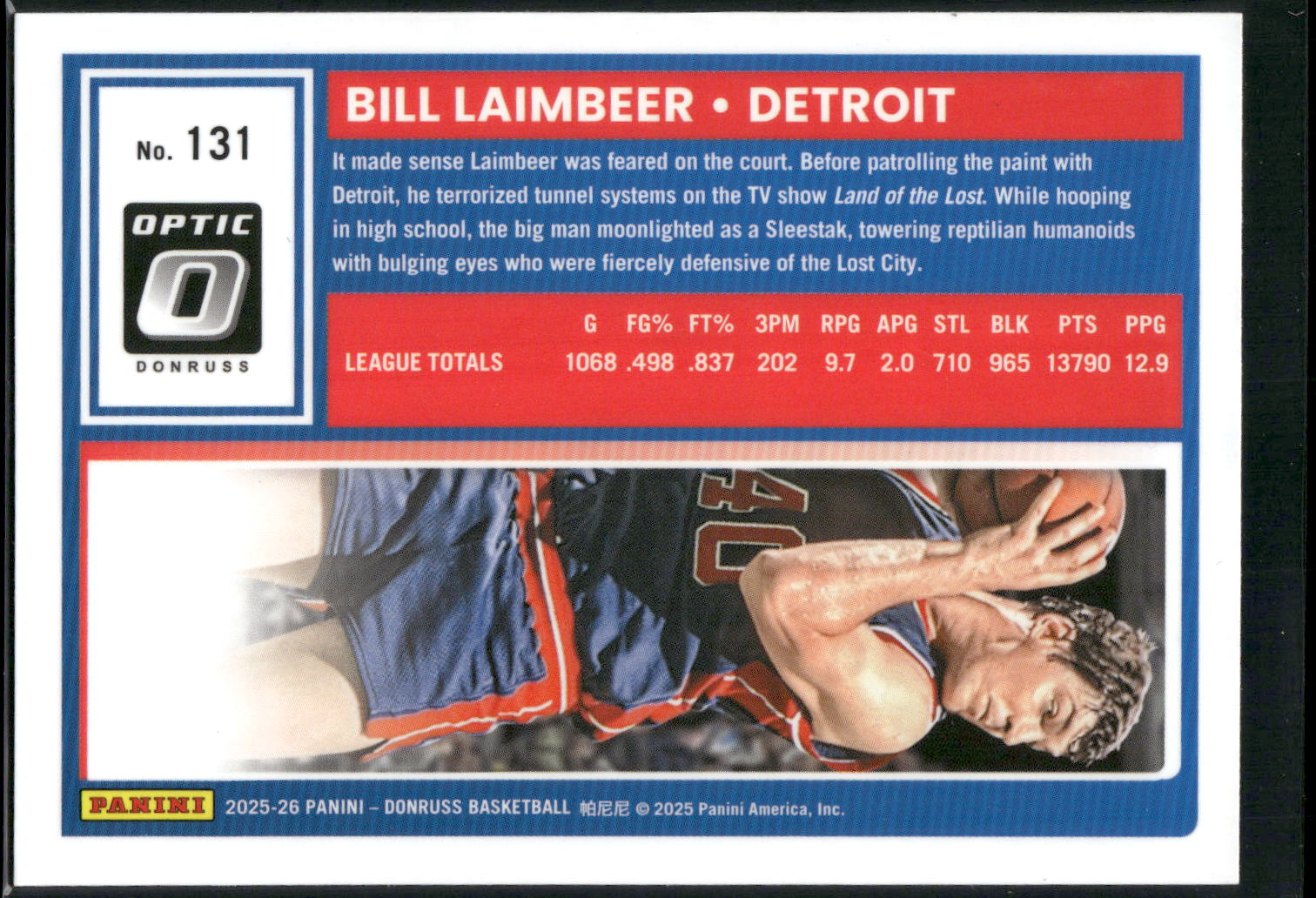2025-26 Donruss #131 Bill Laimbeer Optic