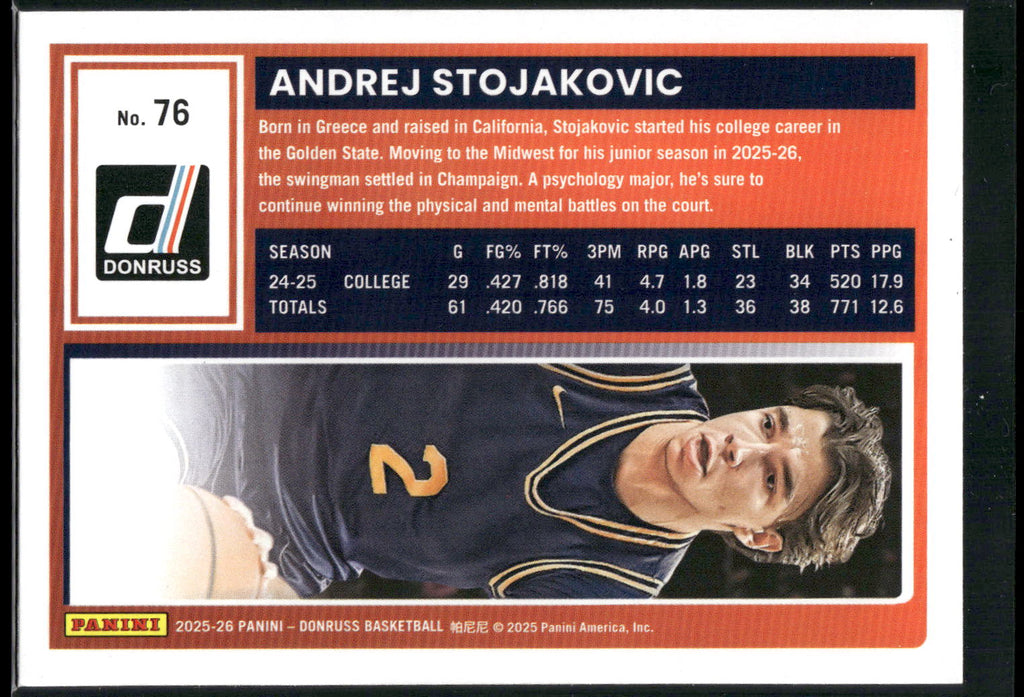 2025-26 Donruss #76 Andrej Stojakovic