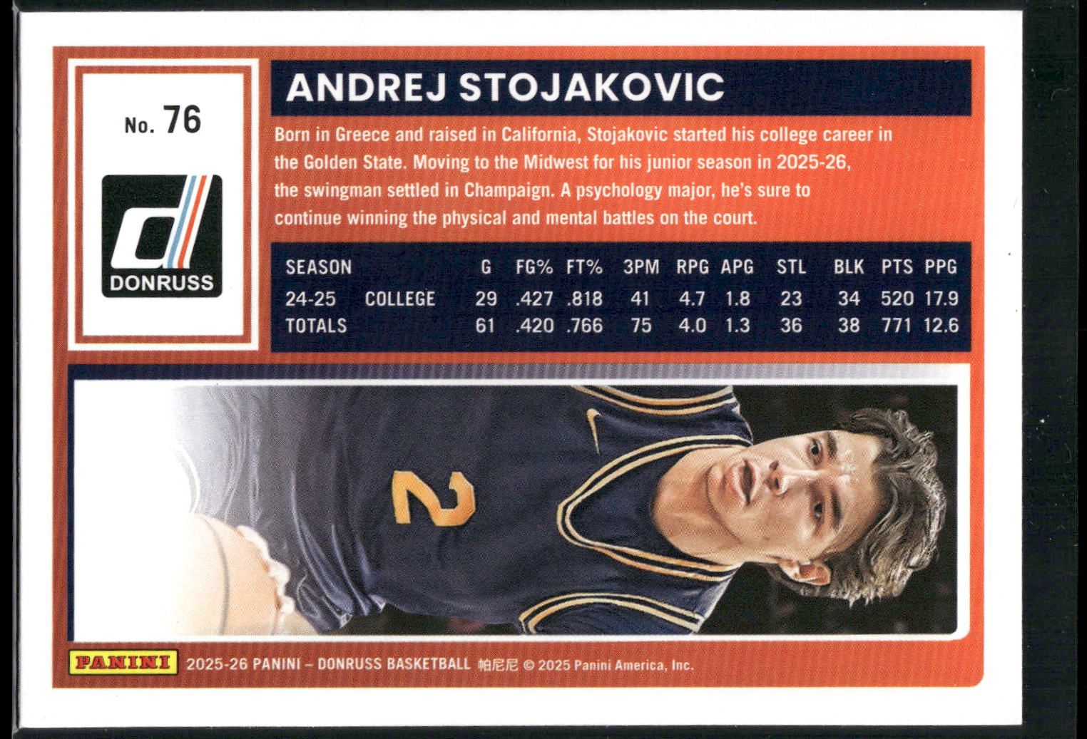 2025-26 Donruss #76 Andrej Stojakovic