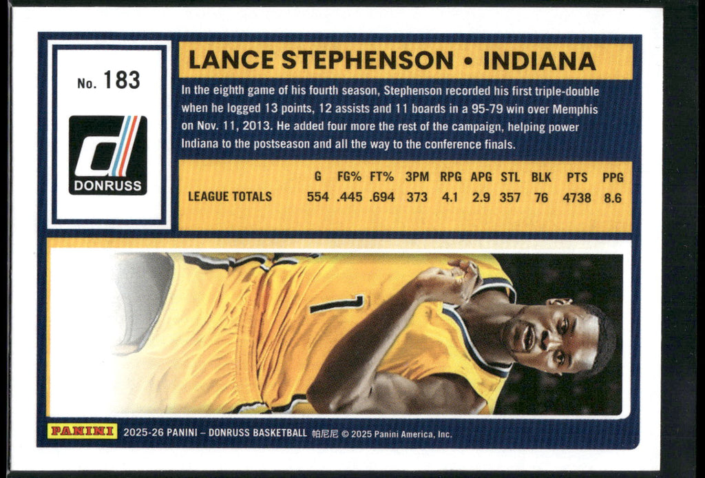 2025-26 Donruss #183 Lance Stephenson