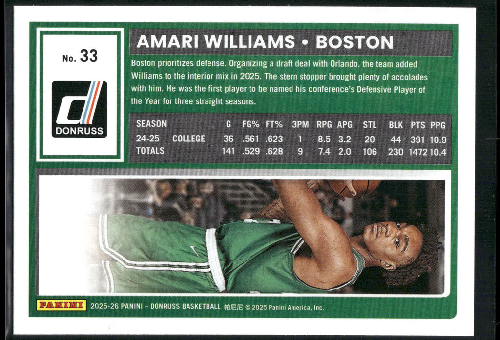 2025-26 Donruss #33 Amari Williams